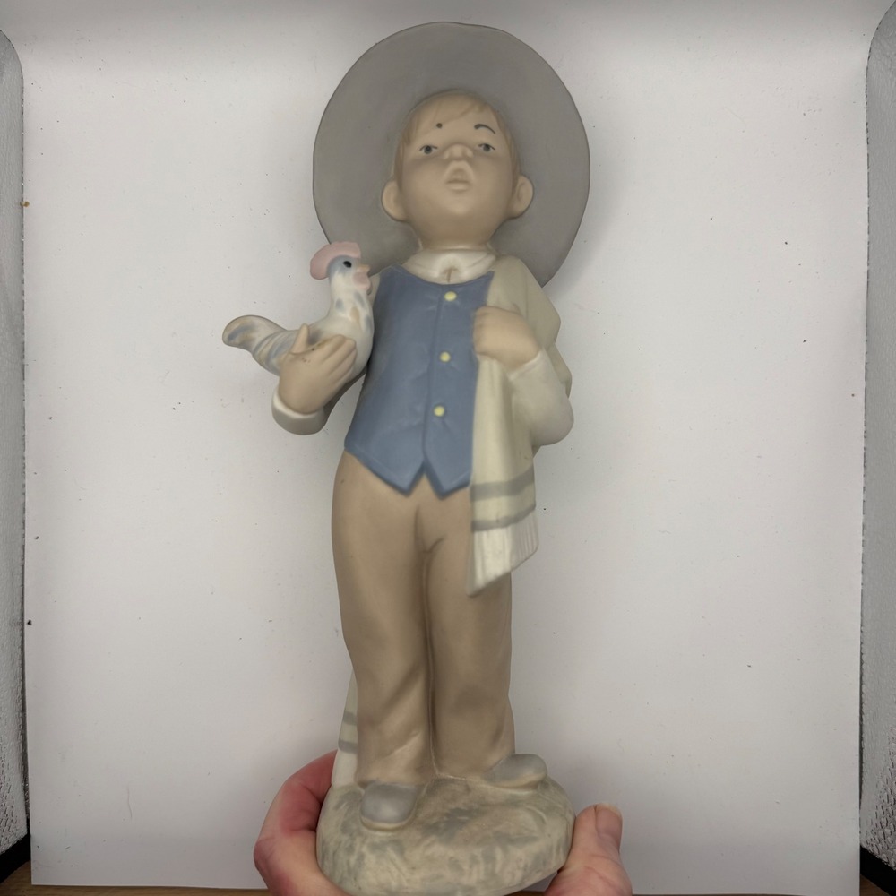 Rex‎ Valencia Hummelwerk Boy with Chicken Porcelain Figurine Spain Vintage 153
